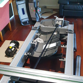 Disassembled treadmill ready for transporting